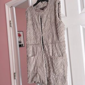Faux Fur Velour Sequin Long Vest